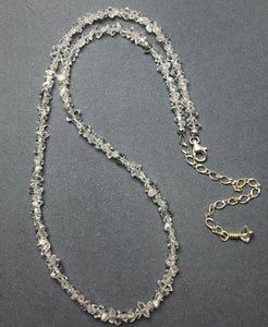 Herkimer Diamond Quartz Natural Crystal Bead Strand Sterling Silver Necklace by Josephine Grasso