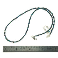 Chrysocolla Faceted Gemstone Bead Strand Sterling Silver Necklace by Josephine Grasso
