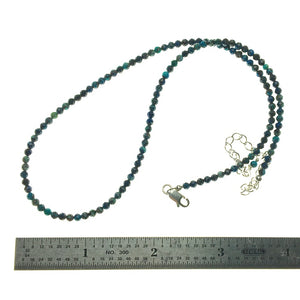 Chrysocolla Faceted Gemstone Bead Strand Sterling Silver Necklace by Josephine Grasso