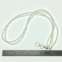 Moonstone Faceted Gemstone Bead Double Strand Sterling Silver Necklace by Josephine Grasso
