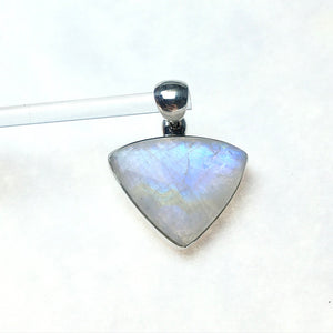 Moonstone Adularia Rainbow Goddess Avalon Gemstone Sterling Silver Pendant