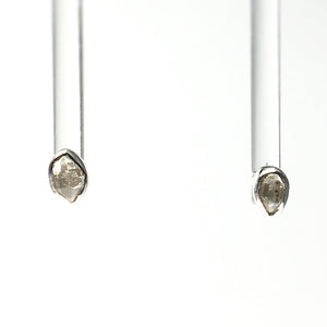 Herkimer Diamond Quartz Raw Crystal Sterling Silver Stud Earrings