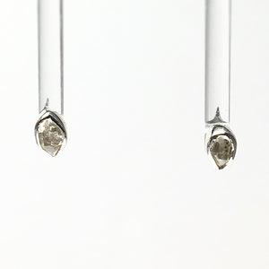 Herkimer Diamond Quartz Raw Crystal Sterling Silver Stud Earrings