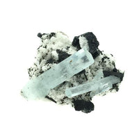 Aquamarine Schorl Black Tourmaline Unpolished Crystal Cluster Miniature Mineral Specimen (Erongo, Namibia)
