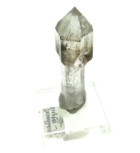 Brandberg Amethyst Scepter Smoky Skeletal Mounted Miniature Mineral Specimen (Brandberg, Namibia)