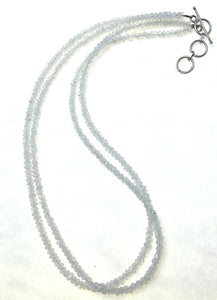 Moonstone Faceted Gemstone Bead Double Strand Sterling Silver Necklace by Josephine Grasso