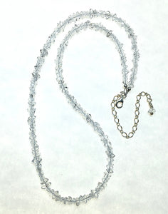 Herkimer Diamond Quartz Natural Crystal Bead Strand Sterling Silver Necklace by Josephine Grasso