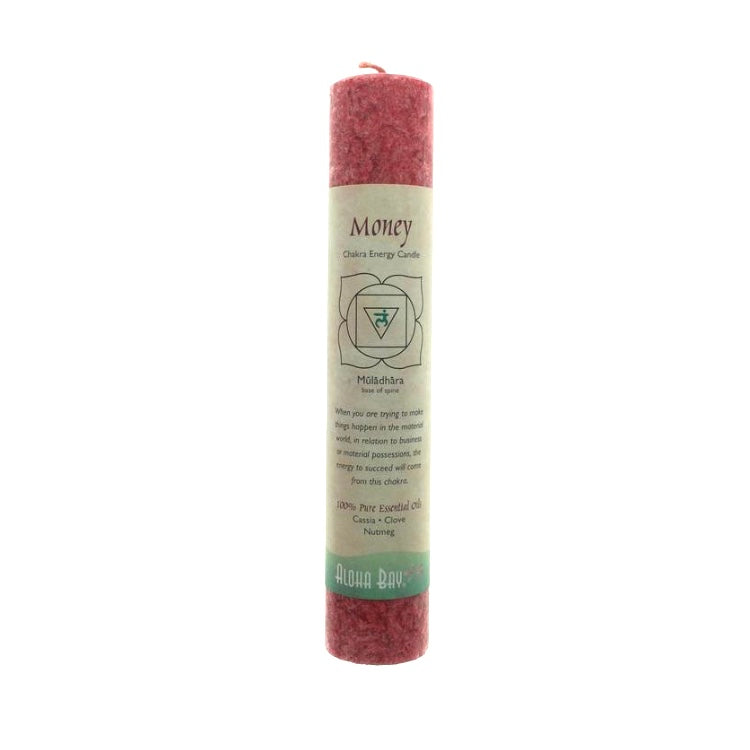 Money Red Root Chakra Energy Palm Wax Blend Essential Oils Scented Candle-Pillar or Jar