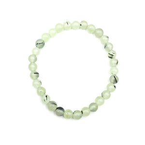 Prehnite Gemstone Bead Stretch Elastic Stone Bracelet