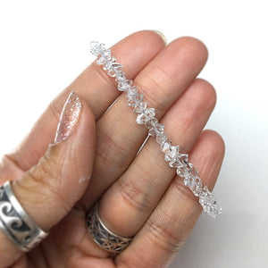 Herkimer Diamond Quartz DT Raw Crystals Gemstone Bead Sterling Silver Bracelet by Josephine Grasso