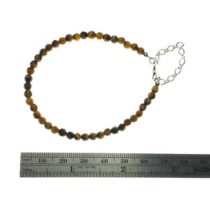 Tiger Eye Faceted Gemstone Bead Sterling Silver Bracelet by Josephine Grasso