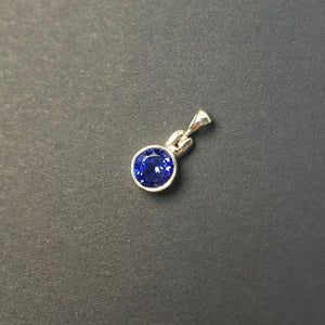 Tanzanite Violet Gem Faceted Round Natural Gemstone Sterling Silver Pendant