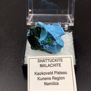 Shattuckite and Malachite #3 Thumbnail Specimen (Kaokoveld Plateau, Namibia)