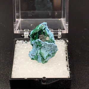 Shattuckite and Malachite #4 Thumbnail Specimen (Kaokoveld Plateau, Namibia)