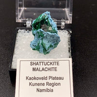 Shattuckite and Malachite #4 Thumbnail Specimen (Kaokoveld Plateau, Namibia)