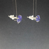 Tanzanite Violet Purple Raw Crystal Sterling Silver Stud Earrings