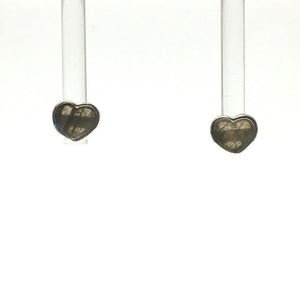 Labradorite Heart Shaped Polished Crystal Sterling Silver Stud Earrings