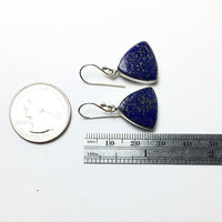 Lapis Lazuli Ultramarine Blue Natural Gemstone Sterling Silver Dangle Earrings
