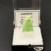 Gaspeite #9 Rare Thumbnail Specimen (Mt. Edwards Mine, Western Australia)