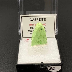 Gaspeite #9 Rare Thumbnail Specimen (Mt. Edwards Mine, Western Australia)