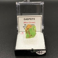Gaspeite #8 Rare Thumbnail Specimen (Mt. Edwards Mine, Western Australia)
