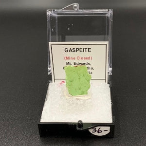 Gaspeite #2 Rare Thumbnail Specimen (Mt. Edwards Mine, Western Australia)