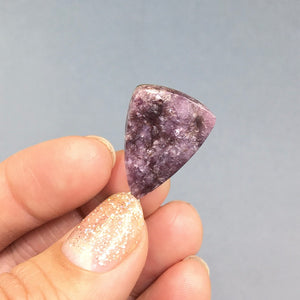 Lepidolite Purple Mica Gemstone on Sterling Silver Pendant by Tim Grasso