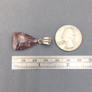 Lepidolite Purple Mica Gemstone on Sterling Silver Pendant by Tim Grasso