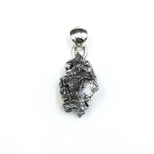 Meteorite Campo del Cielo Raw Rough Cut Gemstone Sterling Silver Pendant