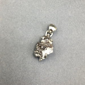 Meteorite Campo del Cielo Raw Rough Cut Gemstone Sterling Silver Pendant