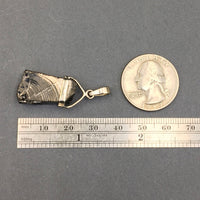 Shungite Raw Rough Cut Gemstone Sterling Silver Pendant