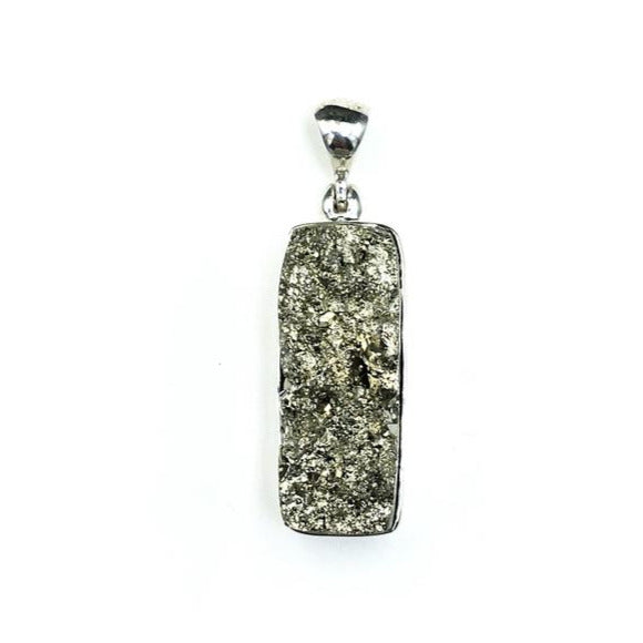 Pyrite Pendant popular in Raw Silver