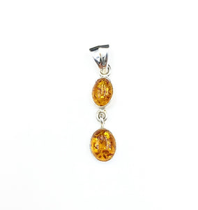 Baltic Amber Natural Cabochon Cut Gemstone Sterling Silver Pendant