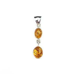 Baltic Amber Natural Cabochon Cut Gemstone Sterling Silver Pendant