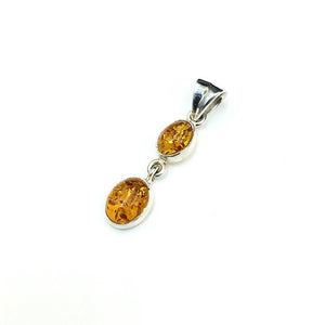 Baltic Amber Natural Cabochon Cut Gemstone Sterling Silver Pendant