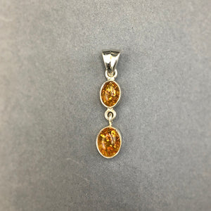 Baltic Amber Natural Cabochon Cut Gemstone Sterling Silver Pendant