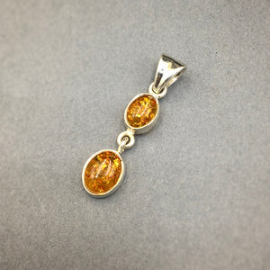 Baltic Amber Natural Cabochon Cut Gemstone Sterling Silver Pendant