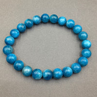 Blue Apatite Gemstone Bead Stretch Elastic Stone Bracelet
