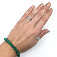 Malachite Gemstone Bead Stretch Elastic Stone Bracelet