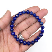 Lapis Lazuli Gemstone Bead Stretch Elastic Stone Bracelet
