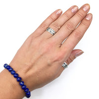 Lapis Lazuli Gemstone Bead Stretch Elastic Stone Bracelet
