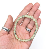 Prehnite Gemstone Bead Stretch Elastic Stone Bracelet