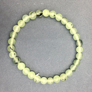 Prehnite Gemstone Bead Stretch Elastic Stone Bracelet