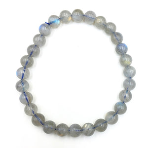 Labradorite Gemstone Bead Stretch Elastic Stone Bracelet