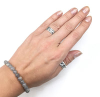 Labradorite Gemstone Bead Stretch Elastic Stone Bracelet
