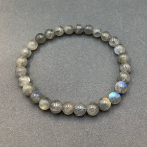 Labradorite Gemstone Bead Stretch Elastic Stone Bracelet