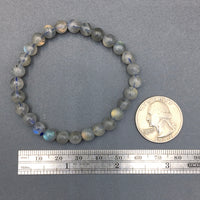 Labradorite Gemstone Bead Stretch Elastic Stone Bracelet