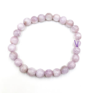 Kunzite Pink Gemstone Bead Stretch Elastic Stone Bracelet