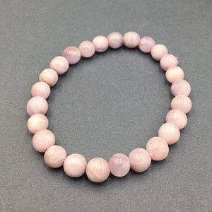 Kunzite Pink Gemstone Bead Stretch Elastic Stone Bracelet