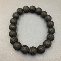 Lava Rock Basalt Gemstone Bead Stretch Elastic Stone Bracelet
